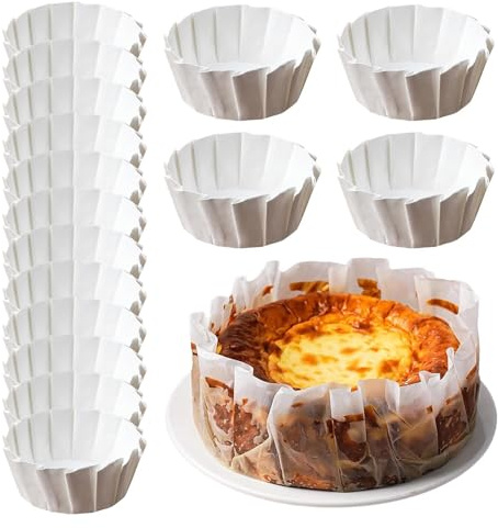 FxaumsGxuk Moldes de papel para magdalenas, 50 unidades de papel para freidora de aire caliente, resistente al , 10/15/20 centímetros, antiadherentes, reutilizables, accesorios para hornear