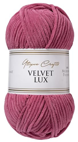 Utopia Crafts Velvet Lux Chenille Yarn 100g (Dusty Rose)