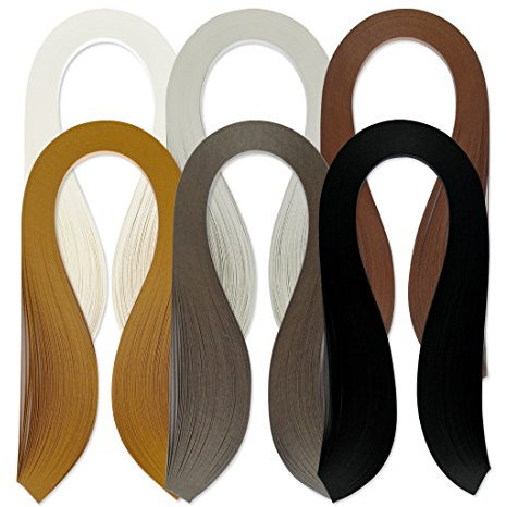 JUYA Papier Quilling Set 600 Streifen 6 Farben 39cm Länge/Streifen Papierbreite 3mm