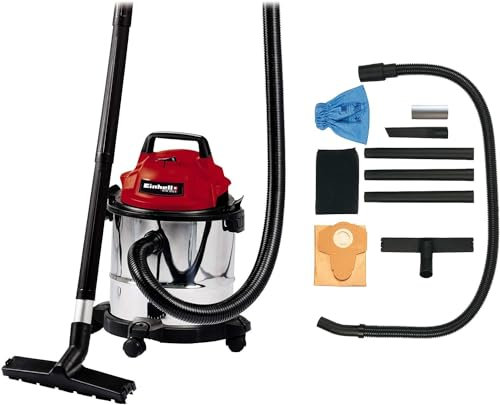 Einhell Aspirateur eaux et poussières TC-VC 1812 S (1250 W, Cuve 12L, Livré avec accessoires)