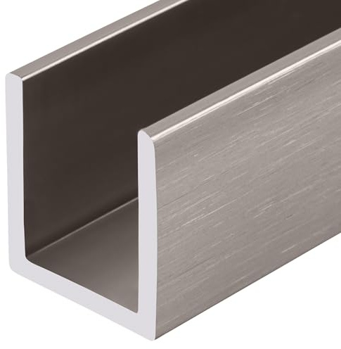 CRL Brushed Nickel 1/2 Fixed Panel Shower Door Deep-U Channel - 95 in long