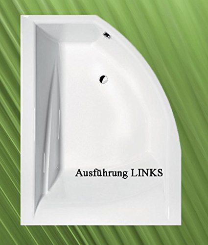 Raumsparwanne TANDEM 170x130cm Links + Ablaufgarnitur + Wannenfüße