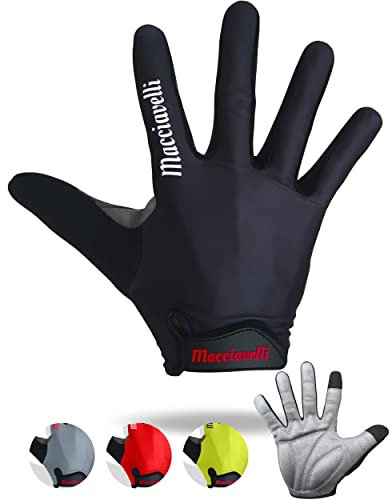 MACCIAVELLI Gants Velo VTT Moto Cyclisme (M, Noir)