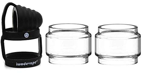 Tubes de rechange 3 en 1 et anneaux en silicone pour vapoteuse et embout Drip Tip 810 Rainbow pour TFV8 Baby (2 réservoirs transparents + bande de vapotage (noir)