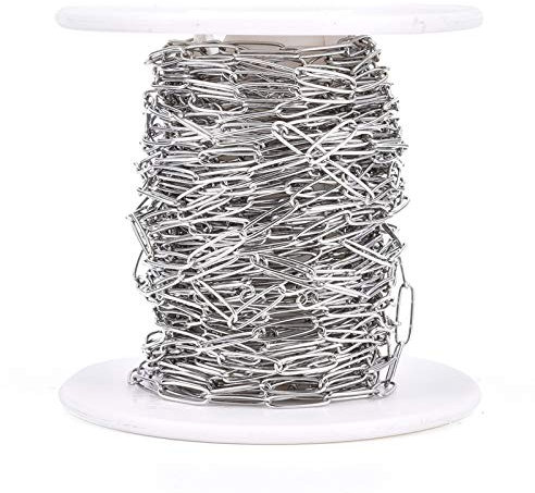 Cheriswely, catena a maglie di 10 metri, in acciaio inox 304, saldato, ovale, rettangolare, per collana, 10 x 2,5 mm, per gioielli e bracciali