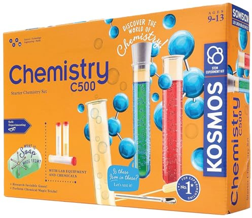 Thames & Kosmos Chimie C500 | Kit Scientifique STEM pour Enfants de 9 à 13 Ans | Introduction aux Concepts et équipements de Chimie | Expériences Pratiques pour Les Jeunes apprenants