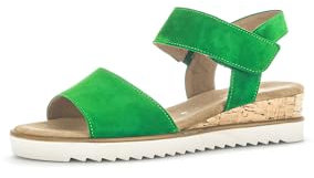 Gabor Damen Keilsandalen, Frauen Sandalen,Moderate Mehrweite (G),Sommerschuhe,Freizeitschuhe,offene Schuhe,Verde (Kork/Creme),37.5 EU / 4.5 UK