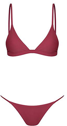 Maillot de Bain Femme 2 Pièces Sexy String Taille Haute Mini Micro Bikini Femme Push Up Rembourré Tankini Maillot de Bain Échancré Femme Natation Piscine