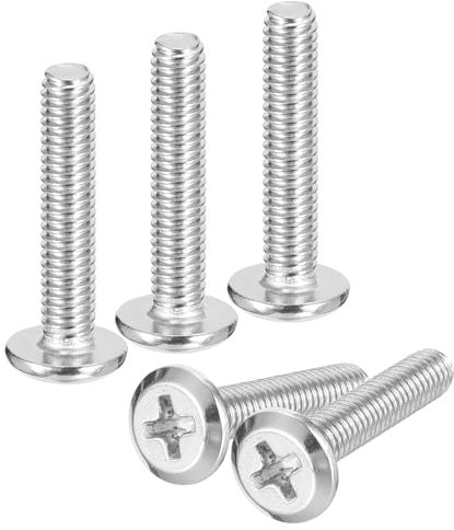 QUARKZMAN Vis À Tête Plate Ronde M4X20mm Tête Phillips, 20 Pièces, Acier Inoxydable 304,À Machine À Entraînement Phillips, Filetage Complet, Finition Brillante, Vis de Connexion pour Meubles