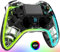 Wireless Controller für PS-4, Game Controller Kompatibel mit PS-4/Slim/Pro/PC mit Turbo/Makro/Dual Vibration/6-Achsen Gyro Sensor/Touchpanel/RGB-LED/Audio Jack, Präzision und Kontrolle - Schwarz