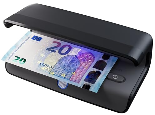 Safescan 45 LED Détecteur de faux billets avec lumière UV puissante – Détecteur de contrefaçon pour billets, cartes bancaires & ID – Machine de vérification de billets avec LED UV – Détecteur d’argent