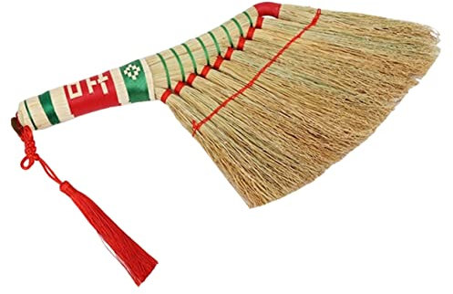 WRITWAA Wenig Platz Beanspruchender Gewebter Haushaltsbesen Mit Asiatischem Stil Kleiner Praktischer Reinigungsbesen Für Schlafzimmer Desktop Langlebiges Natürliches Material Handliche
