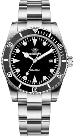 ADDIESDIVE Herrklocka Diver 20 ATM dubbelriktad Bezel Japansk Quartz Rörelse BGW9 Bright AD2068