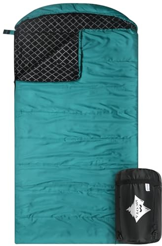 Mcota Baumwoll-Flanell-Schlafsack für Erwachsene, 100% Baumwollfutter-Schlafsack für Camping, Wandern, Rucksackreisen, leicht und tragbar, 3-4 Jahreszeiten bei warmem Wetter (See blau/schwarz)