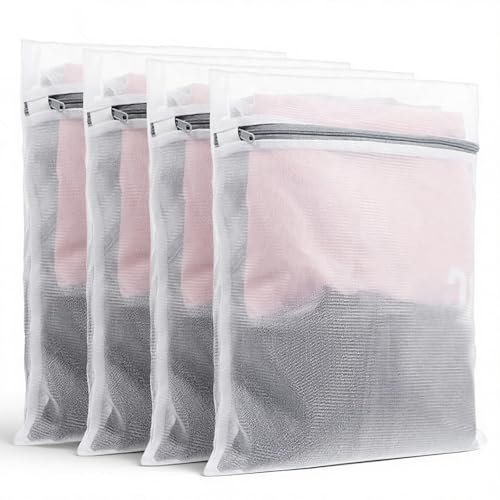 cobee Lot de 4 filets à linge pour machine à laver, 30 x 40 cm, sac à linge, sac à linge, sac à linge, sac à linge, sac à linge, sac à linge avec fermeture éclair, pour pulls, chemises, sous-vêtements