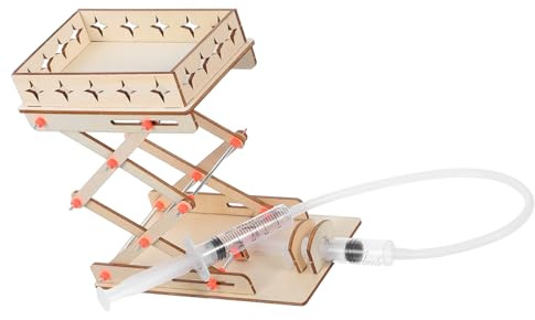 NOLITOY Kit Scientifico Educativo Fai da Te Piattaforma di Sollevamento Idraulica in Legno Giocattolo Manuale da Laboratorio per Esperimenti Scientifici Strumento Didattico per e