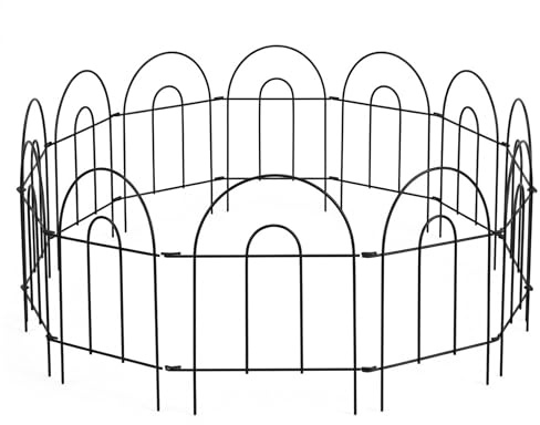 Relaxdays Recinzione per aiuole in Metallo, 10 Elementi modulari ad Arco, HxB 45x400 cm