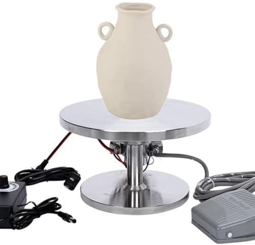 Acivirdde Electric Pottery Wheel, Adjustable Speed, Stainless Steel Turntable, Suitable for Ceramic Shaping and Craft Making.