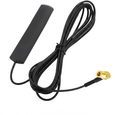 Antena Radio Coche Universal, Antena de Parabrisas Adhesiva 3dbi con Cable de 3m, Compatible con Receptores de Medios Estéreo y Radios de Coche, Antena Dab+ SMB FM Am para Vehículos