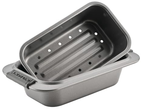 Anolon Advanced Nonstick Bakeware 2-Piece Loaf Pan Set, Gray with Silicone Grips - 54715