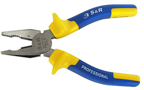 S&R Kombizange 160 mm x 35mm, Cr-V, 2-Komponentengriffe, gummiert