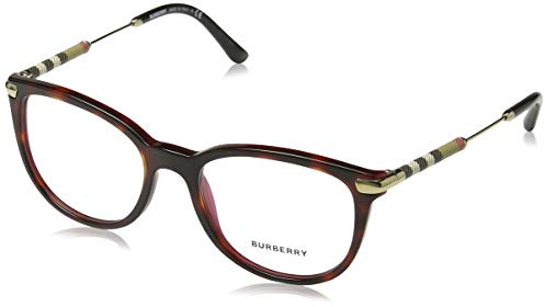 Burberry BE 2255Q 3657 Havana Bordeaux Plastic Square Eyeglasses, 51-18-140