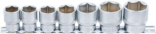 BGS 9108 | Juego de llaves de vaso, hexagonal | entrada 12,5 mm (1/2) | 20-32 mm | 7 piezas