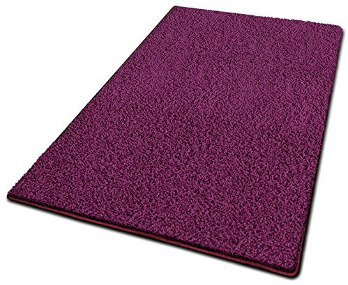 casa pura Shaggy Teppich Läufer Barcelona | weicher & Flauschiger Hochflor Wohnteppich für Wohnzimmer, Schlafzimmer, Kinkerzimmer, Flur mit Anti-Rutsch Unterseite | Meterware | 80x150cm | Berry