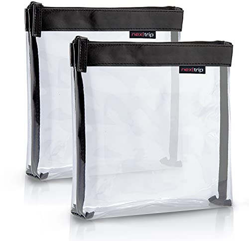 nex|trip [2er Set] Kulturbeutel Transparent für Flüssigkeiten Handgepäck - Kosmetiktasche durchsichtig für Flugzeug - Reiseset Kosmetik Beutel