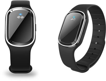Vkty 2 bracelets anti-moustiques noirs à ultrasons - pour enfants et adultes