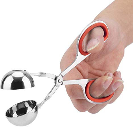 Pinze per Polpette in Acciaio Inossidabile, Cucchiaio Da Carne Antiaderente Attrezzo Utensile per palline di melone, per Carne, Cake Pop, Scoops di Gelato, Frutta