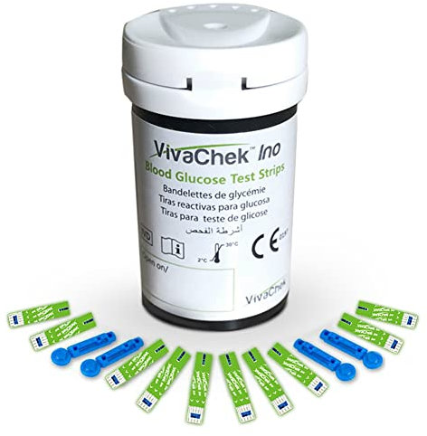 VivaChek Diabetes Strips x 50 & Diabetes Lancets x 50, Auto-Code Blood Glucose Test Strips, Blood Suger Test Strips for UK Diabetics (VivaChek Ino X Only)