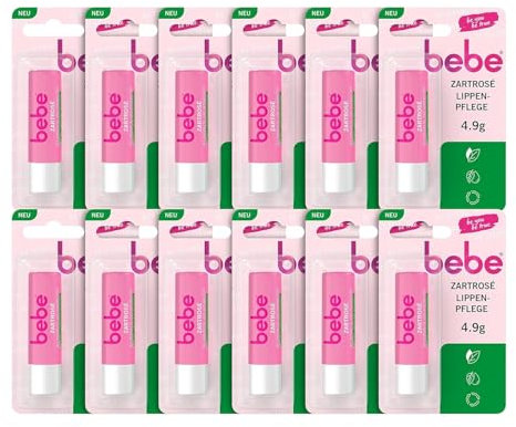 bebe Zartrosé Lippenpflege Lippenpflegestift mit Mandelöl & Sheabutter für Schutz und Pflege bei trockenen Lippen
