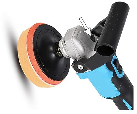 USKI Encerador pulidor tampón Pulidora de Coche, Amoladora Angular sin escobillas, 1600W, Velocidad Variable, máquina pulidora de Encerado de Coche for batería de 18V(Two Battery)