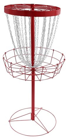 Susoso 64.5 * 132cm Disc-Golf-Korb, Mobiler Discgolfkorb Target Rot