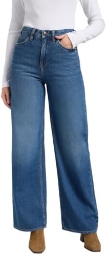 Lee Pantalones Vaqueros Stella A Line para Mujer, Corte de Pierna Ancha, Pierna Ancha, Piscina de Tinta, 28W / 29L