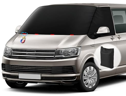 ZATOOTO Frontscheibenabdeckung für Volkswagen T5 T6, 600D Oxford Stoff wasserdichtes Windschutzscheibenabdeckung, Allwetter-Windschutzhaube, lichtundurchlässige UV/Frost/EIS/Staub Schutzhülle