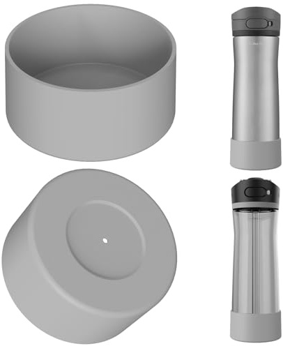 Linkidea - Funda para Botella de Agua Compatible con Contigo Jackson Chill 2.0 de 20 oz/24 oz, Protector de Silicona Antideslizante para la Parte Inferior de la Botella. (Gris)