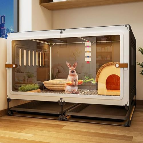 Gabbia per conigli, box per piccoli animali, uso interno, casa a un piano per conigli e porcellini d'India