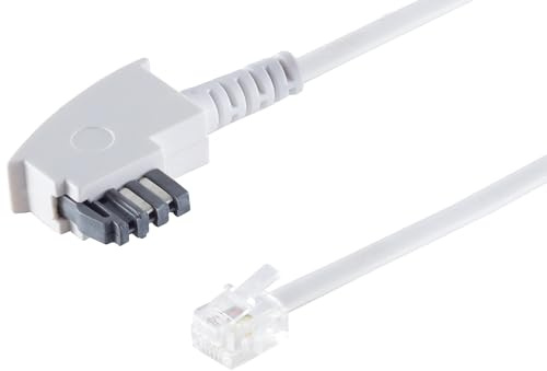 1aTTack.de 1 x 10 m – TAE-N till RJ11 6/4 telefonkabel 6P4C anslutningskabel med internationell beläggning för telefonsvarare fax modem