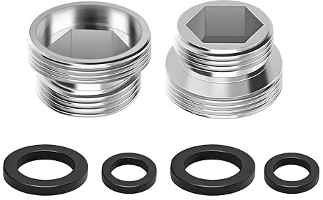 MejaRizon Set di 2 adattatori per rubinetto, M18-M22, filettatura esterna, adattatore filettato doppio M18 su M22, con guarnizione in gomma, per rubinetti da cucina, filtri dell'acqua e tubi, funzione