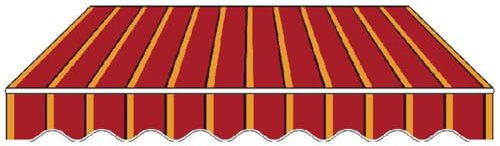 Tenda da sole retrattile in tessuto di ricambio per esterni, regolabile, per giardino, balcone e finestra, 400 x 150 cm, con morsetto manuale, resistente alle intemperie, protezione UV