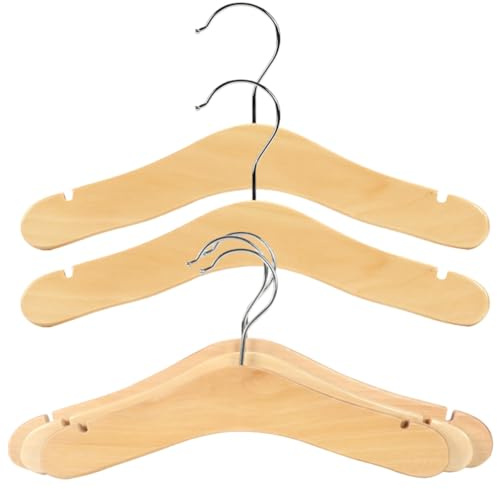 WEKAMOS Grucce Appendiabiti in Legno Massello per Bambini 5 Pezzi, Resistenti alla Deformazione, senza Schegge, per Vestiti e Pantaloni dei Piccoli