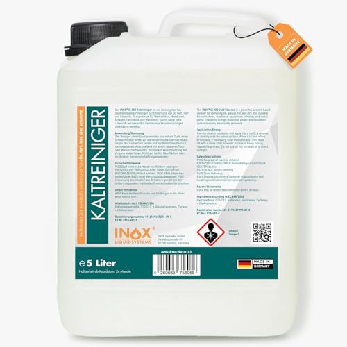 INOX® IX 300 Kaltreiniger 5L - Motorrad Reiniger entfernt Öl, Teer & Fett rückstandsfrei - nicht korrosiver Auto Reiniger - hochwirksames Motor Reinigungsmittel