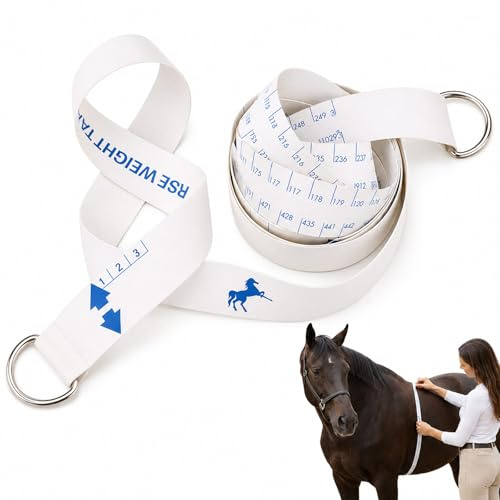 Livawnd Horse Weight & Height Measuring Tape 8.2ft, Dual-Sided PVC Measuring Stick for Equine Girth & Weight Monitoring, Anti-Slip Portable Stable Tool