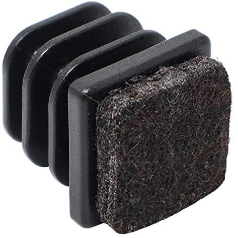 Adsamm® / 100 x Lamellenstopfen mit Filz/Schwarz/ø 16x16-18x18 mm/Quadratisch/Möbelgleiter für Stahlrohrstühle/Endkappen für Vierkant-Rohre
