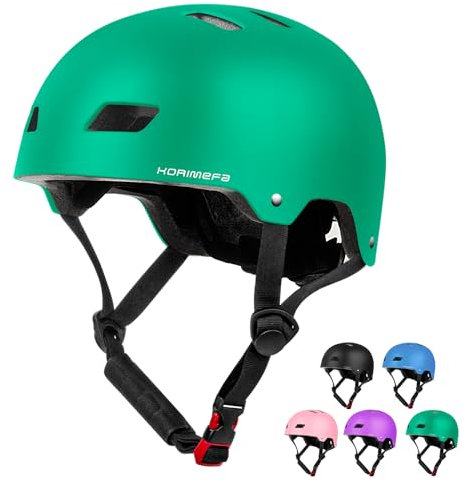 KORIMEFA Kinder Fahrradhelm Kinderhelm Radhelm Sporthelm CE-Zertifizierung für Fahrrad Skateboard Scooter Motorrad BMX für 3-14 Jahre (Grün, M)