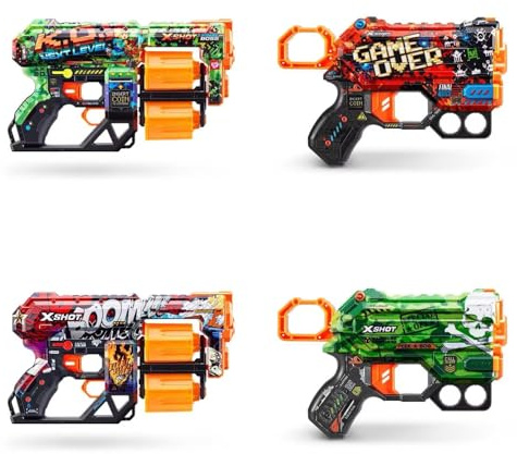 X-Shot Skins Mix Combo Dread (2 Pacchetto) And Menace (2 Pacchetto) Schiuma Dardo Blaster (48 Freccette)