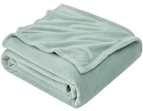 EHEYCIGA Coperta Pile Singolo, Plaid Divano Coperte Pile di Flanella Calda Morbida, Throw 130x165 Verde Salvia