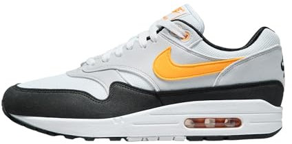 Nike Herren Air Max 1 Sneaker, White University Gold Schwarz, 42.5 EU